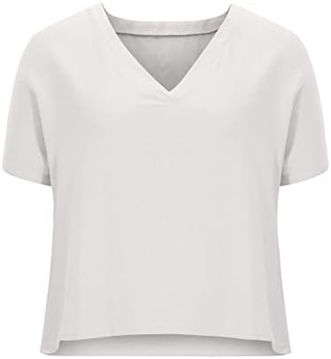 חולצות לנשים קצר שרוול כושר רגוע מזדמן סקסי נמוך לחתוך בסיסי חולצה חולצות נוער ילדה 2023