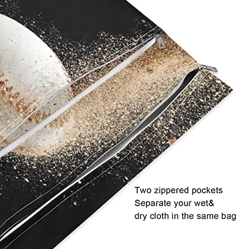 Djyqbfa בייסבול ספורט חול שק שקיות יבשות רטובות 2 יחידות שקיות רטובות אטומות למים שקיות יבשות רטובות לשימוש חוזר