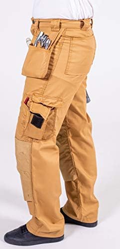 מכנסיים לבניית קורדורה של פאשיו גברים מכנסיים נגר כלי שירות כיסים מכנסי בטיחות ללבוש מכנסי בטיחות בברך כבדה