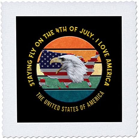 3רוז מפה אמריקאית, נשר. פטריוטי 4 ביולי מתנה אני אוהב אמריקה-השמיכה ריבועים