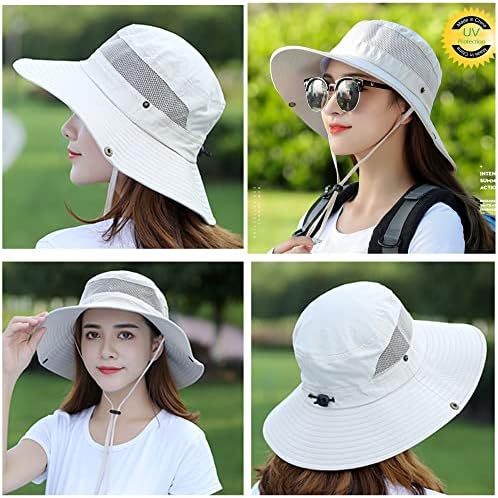 נשים כובע שמש נושם חוף דלי חוף כובע UV הגנה על כובע דיג מהיר יבש כובע בוני עם שרוך m/l