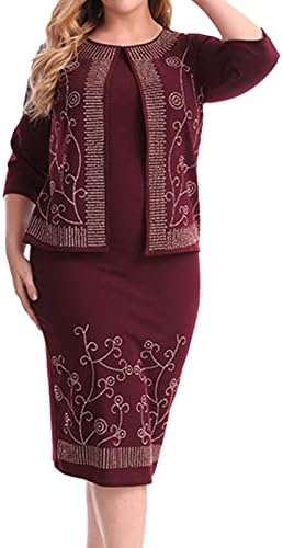 ליידי 2023 גברת אלגנטית סריגה תחרה שמלת קייפ בתוספת הדפסה בגודל חצי שמלות מזדמנים לנשים מעל גיל 40
