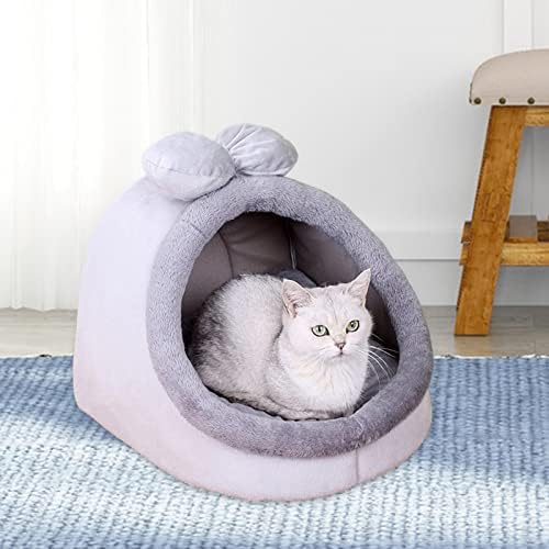 גנרי חתול מערת מיטה חמוד סגור חתול מיטת חתול בית חצי סגור חתול קן עבור חיצוני גורים או כלבים קטנים, אני