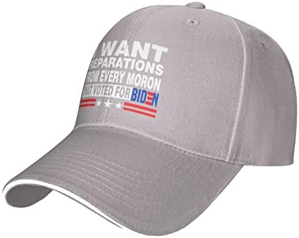 Qvxhkp fk biden כובע אני רוצה פיצויים מכל מטפל שהצביע בעד כובע בידן לנשים אבא כובע מצחיק
