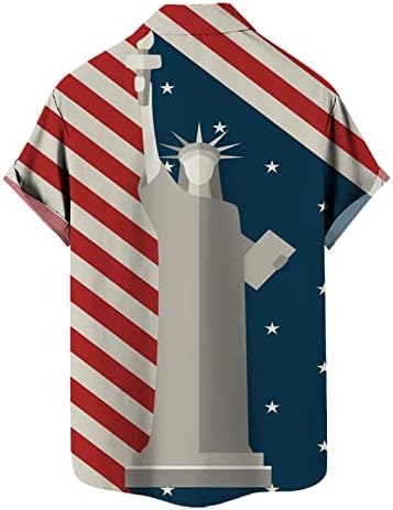 קאניאם הוואי חולצה לגברים גברים של קיץ 3 ד מודפס יומי מזדמן קצר אמריקאי דגל כפתור למטה חולצות לגברים