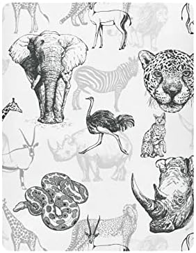 חיות אסייתיות אפריקאיות גיליונות עריסה לבנים חבילות אריזות ומשחקים סדינים סופר רכים סדין עריסה מיני מצויד לעריסה