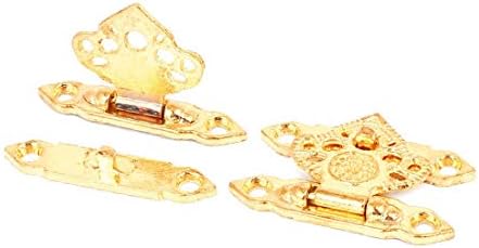 תכשיטים חדשים של LON0167 תכשיטים מוצגים מקרים סגסוגת אבץ אמינה תפס תפס HASP צליל זהב 37MX25MMX7 ממ 10 יחידות