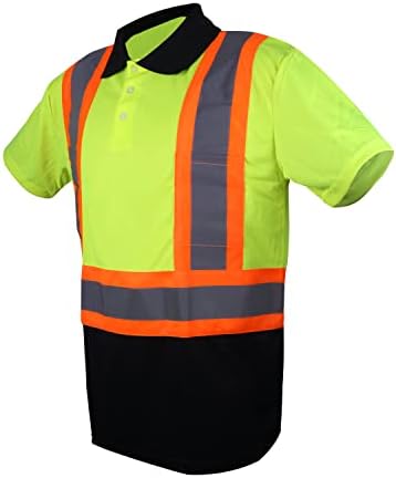 לעבוד היי ויס חולצת טריקו פולו נראות גבוהה בטיחות קלטת רפלקטיבית כיתה 2 גברים