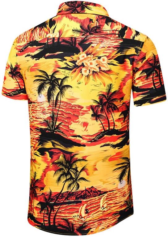 כפתור מזדמן לגברים של JMierr במורד חולצה הוואי שרוולים קצרים חולצות חוף פרחוניות עם כיסים