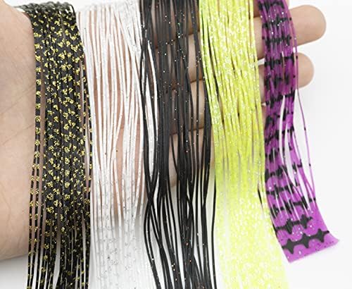 20pc 10 צבעים דיג פתיונות ג'יג 'צבעים מעורבים Diy Silicone חצאיות שלמות לפתיונות ג'יג' צבעי חצאית רגילים עם חומר קשירת זבוב
