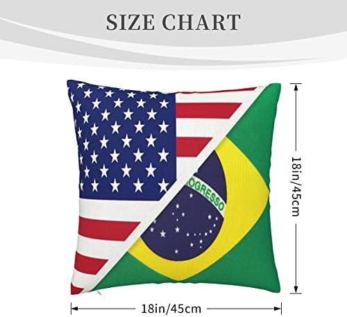 כרית דגל ברזיל אמריקאית אמריקאית תוספות כריות זריקה בגודל 18x18 אינץ