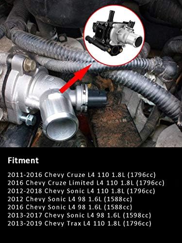 הרכבת דיור תרמוסטט של נוזל קירור מתאימים לשנים 2011- Chevy Cruze 2012-2018 Chevy Sonic Trax 2013-2019 Chevy