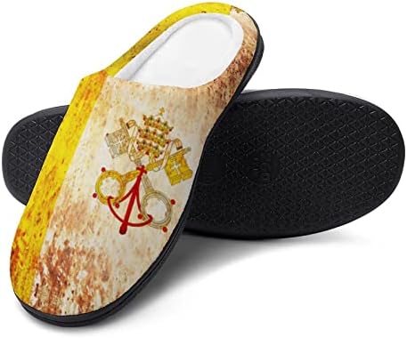 גראנג ' דגל של הוותיקן נשים של כותנה בית נעלי בית קל משקל נגד החלקה נעלי גומי תחתון בלעדי עבור פנימי / חיצוני