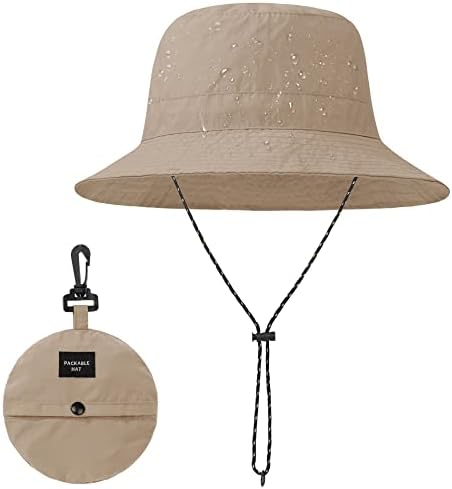 כובע דלי אטום למים גברים נשים כובע גשם כובע דיג כובע ספארי אריזה רחבה שוליים כובע שמש הגנה UV UPF50+ UNISEX