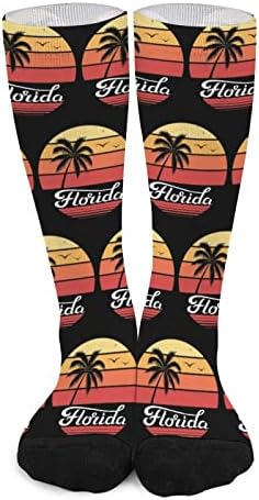 פלורידה שקיעת פאלם גבוהה גרביים מצחיק חם מעל עגל צינור גרבי צבע התאמת גרביים לגברים נשים