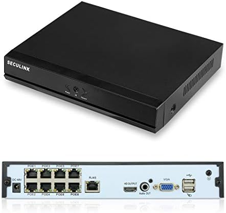 Seculink 8-Channel 48V POE NVR 2K 5MP Super HD 1920p רשת מקליט וידאו ענן P2P Access Access Access