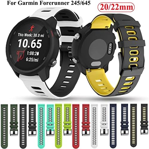 Makee Silicone Sport Strap for Garmin 245 צמיד שעון להקת שעון עבור Garmin Forerunner 245 645 Smartwatch 20 22 ממ חגורת צמיד