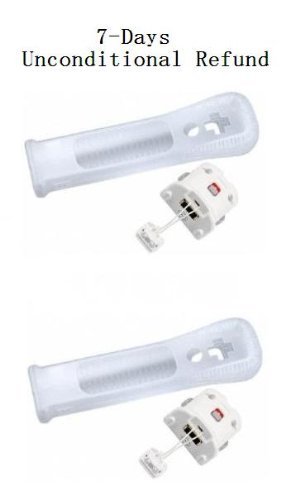 Mestsupply 2x תנועה לבנה בתוספת חיישן מתאם + שרוול סיליקון/כיסוי/עור/מקרה עבור Nintendo Wii Crelater Prountrer