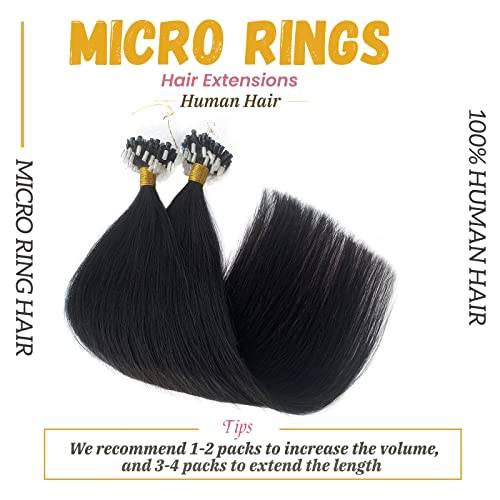 ישר מיקרו חרוזים שיער הרחבות שיער טבעי לנשים, 20 אינץ טבעי שחור שיער הרחבות מיקרו קישורים אמיתי שחור שיער טבעי