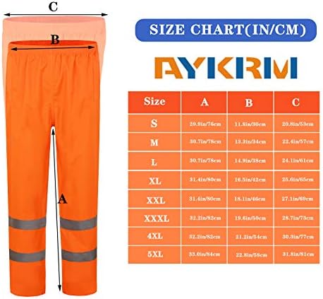 AYKRM 4 צבעים מכנסי גשם בטיחותיים משקפים מכנסי גשם אטומים למים