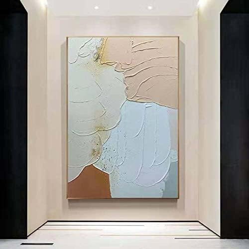 ZZCPT ציור מופשט מודרני ציור דקורטיבי תלת מימד ציורים בסגנון סיני חדש, מופשט שמן עבה תלת מימדי ציורי קיר יצירות