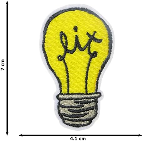 JPT - נורה צהובה כבשה טלה חשיבה רעיון מצויר חמוד קריקטורה רקומה אפליקציות ברזל/תפור על טלאים תג טלאי לוגו חמוד על
