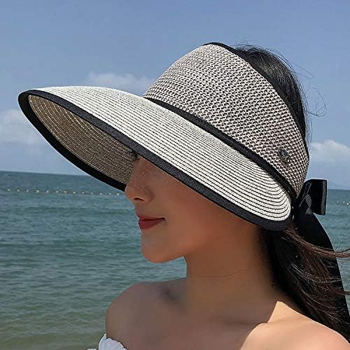 נשים קש שמש כובעי רחב ברים קוקו כובע מתקפל נסיעות קש כובע שמש מגן דיג טיולים מגן שמש כובעים