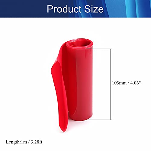 Aicosineg סוללה אדומה מכווץ חומר PVC חומר 4.06 אינץ 'שטוח באורך 3.28 רגל עבור 2 × 18650 סוללות 1 יחידות