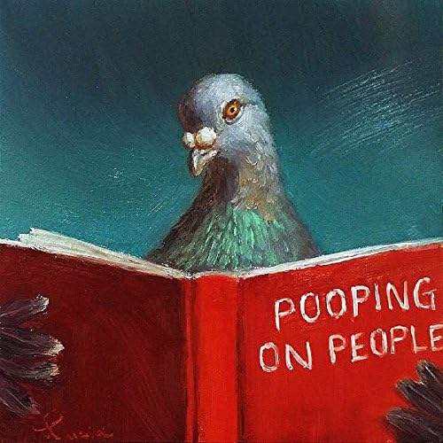 תמונה רוכל קקי על אנשים על ידי לוסיה הפרנן יונה ספר גחמני חידוש הומוריסטי מצחיק בעלי החיים אמנות הדפסת פוסטר,