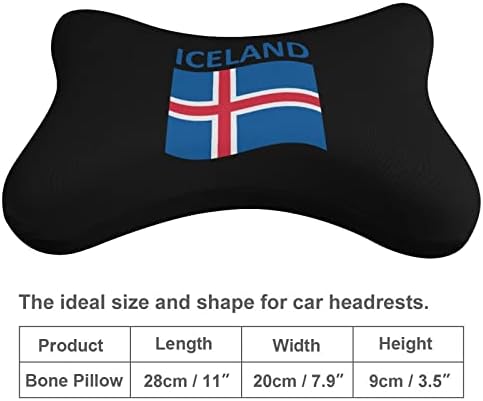 דגל איסלנד 2 יחידים כריות צוואר רכב נושם כרית משענת ראש נשימה כרית מושב מכונית נוחה מתאימה לכל הרכבים