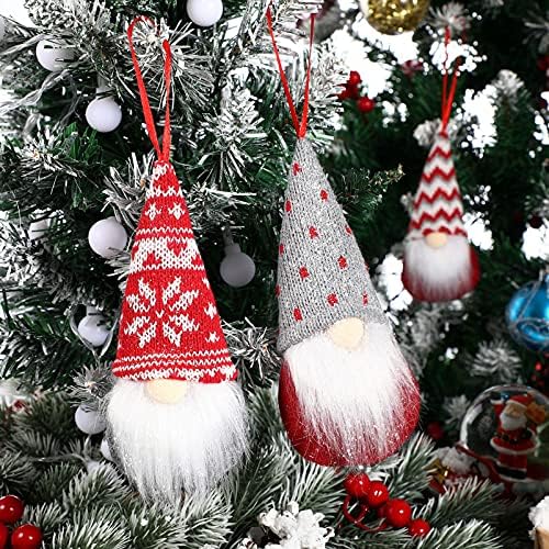צעצועים 8 יחידות חג המולד תלויים קישוטי גנום חג המולד טומטה שוודית בעבודת יד תלויה סנטה אלף לקישוטים לבית עץ