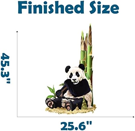 Royolam Panda אוכלים במבוק מדבקות קיר במדבון קיר בעלי חיים מדבקת קליפות נשלפות ומקל מדבקות עיצוב אמנות קיר אטום למים לילדים