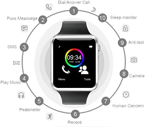 WristWatch Bluetooth Smart Watch Sport Pedober עם Sim Camera Smartwatch עבור Android