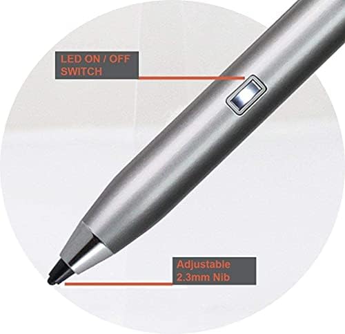 עט חרטה דיגיטלי של Broonel Silver Point Digital Active - תואם ל- Asus Zenbook 14 OLED UX3402ZA -KM020W 14