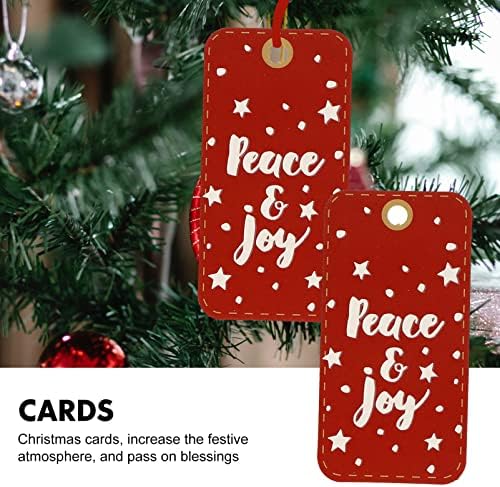 Nuobesty חג המולד קראפט נייר תגיות מתנה עם חוט חוט כרטיסי מתנה חגיגיים חג המולד עץ עץ דקור 10 עיצובים לחג המולד נופש עטוף