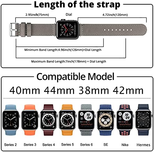רצועות שעון בד עמידות תואמות ל- Apple Watch 45 ממ 41 ממ 44 ממ 40 ממ 42 ממ 38 ממ, רצועת שעון שורש ניילון ארוג מלכות