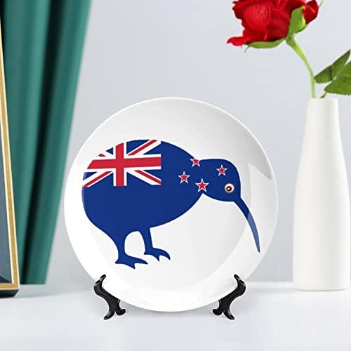 דגל ניו זילנד קיווי צלחת דקורטיבית קרמיקה עם עמדת תצוגה מתנות לחתונה בהתאמה אישית לניגוד הורים לו את בעלה
