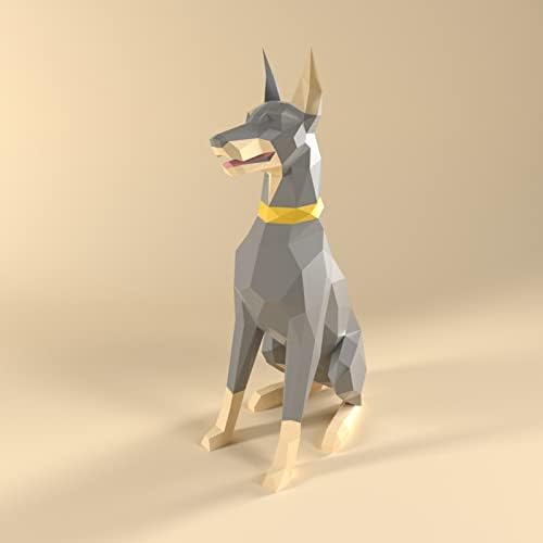 WLL-DP מראה כלב גדול מראה נייר גיאומטרי פיסול תלת מימד גביע נייר DIY קישוט לקישוט בית קישוט נייר יצירתי מודל אמנות אוריגמי