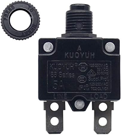 Kuoyuh 88 סדרה 3, 5, 7, 8, 10, 12, 13, 15, 16, 20, 25, 30 אמפר DC מפסק מעגל כפתור איפוס עם מסופי חיבור מהירים