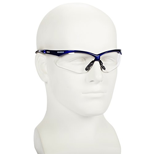 Kleenguard V30 משקפי בטיחות נמסיס, עדשה ברורה נגד ערפל עם מסגרת כחולה מתכתי, 12 זוגות / מקרה
