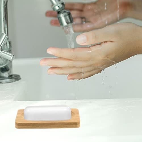 2 חבילות סבון במבוק למקלחת מעץ מעץ מחזיק סבון שומר סבון למטבח אמבטיה אמבטיה אמבטיה מגש סבון עצמי אביזרים ספוגים