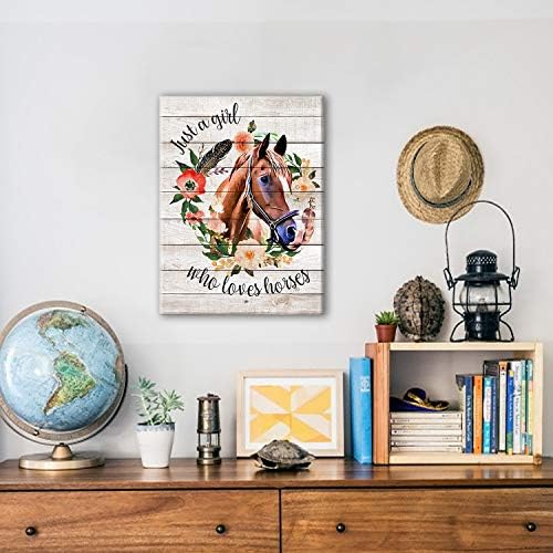 רק ילדה שאוהבת סוסים פוסטר בד קיר אמנות עבור בית משתלת דקור-כפרי חווה סוס ילדה פרח בד הדפסת קיר אמנות מוכן לתלות קישוט