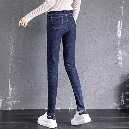 נשים מכנסי קז 'ואל לעבודה אופנה נשים בתוספת גודל בתוספת קטיפה אלסטי גבוהה מותן מקרית ג' ינס נשים פשתן