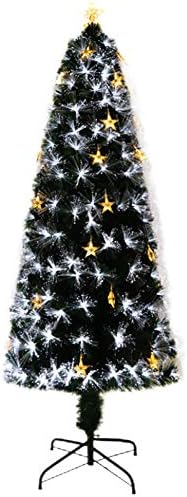 עץ חג מולד מלאכותי של 6.8ft, עץ צייר אשוחית פרימיום עם נורות LED ומעמד מתכת מתקפל, PVC ידידותי לסביבה מעכב מעכב-ירוק 6.8ft