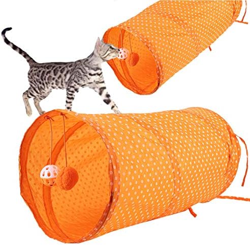 צעצוע של מנהרת חתול, חתול מתקפל במנהרת חתול צעצועים לחתול מנהרת משחק לחיות מחמד קטנות ארנבות ארנבות גורים
