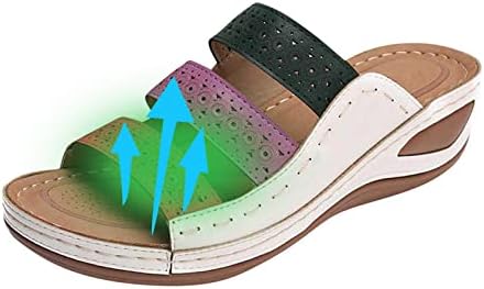 טריז שקופיות נעלי בית לנשים אופנה אורטופדי רומי פלטפורמת צונח רצועת צבעוני נעלי קיץ חיצוני סנדלי