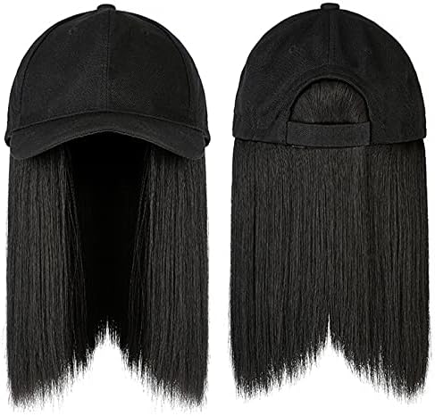 מגן כובעי נשים ריצה מצורף שיער שיער פאת בייסבול כובע ארוך ישר תסרוקת שיער כובע מתכוונן פאת כדורגל צריף