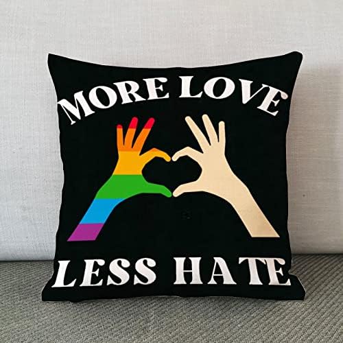 יותר אהבה פחות שנאה לזרוק כרית כיסוי כרית ביום האהבה מארז כרית לסבית גאווה הומוסקסואלית פנאקסואלית טרנסג'נדרית