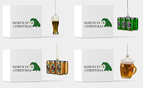 צפון כוכב חג המולד-בירה צרור-זכוכית מנופחת קישוטי עבור עץ חג המולד