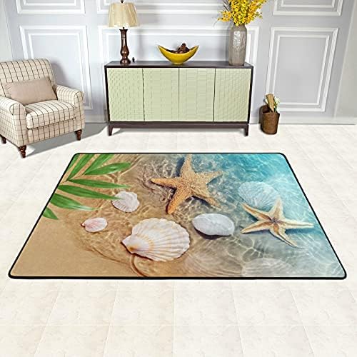 שטיחי שטיחים באזור רך גדול כוכבי ים ומשתלת צדף שטיח פליימאט לילדים משחק חדר שינה חדר חדר שינה 3 'x 2', שטיח תפאורה ביתית